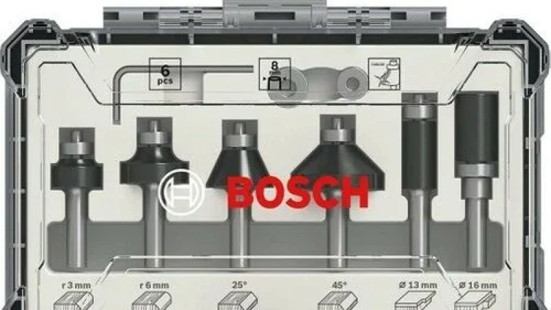 Bosch Freze Seti 6 Parça Karışık 8 mm (Pro) 2607017469