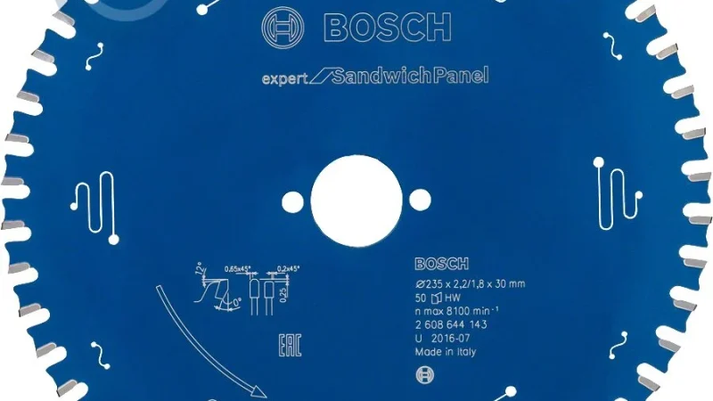 Bosch – Expert Serisi Çelik Levhalı Sandviç Panelleri için Daire Testere Bıçağı 235*30 mm 50 Diş