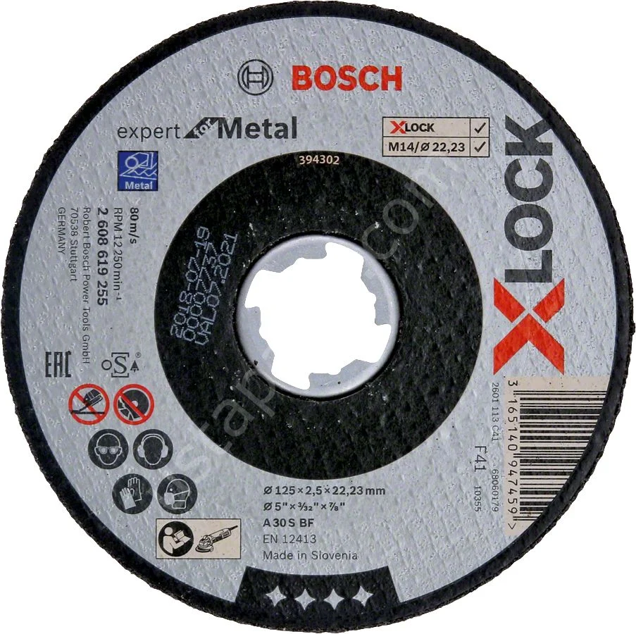 Bosch – X-LOCK – 125*2,5 mm Expert Serisi Düz Metal Kesme Diski (Taş) 2608619255
