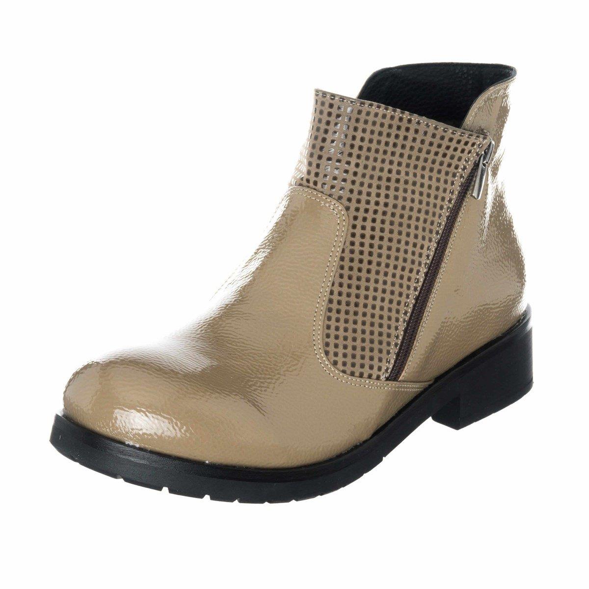 Büyük Numara Kadın Fermuarlı BOT K505 Vizon